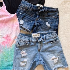 2 Pairs Girls Abercrombie Denim Shorts Size 9/10